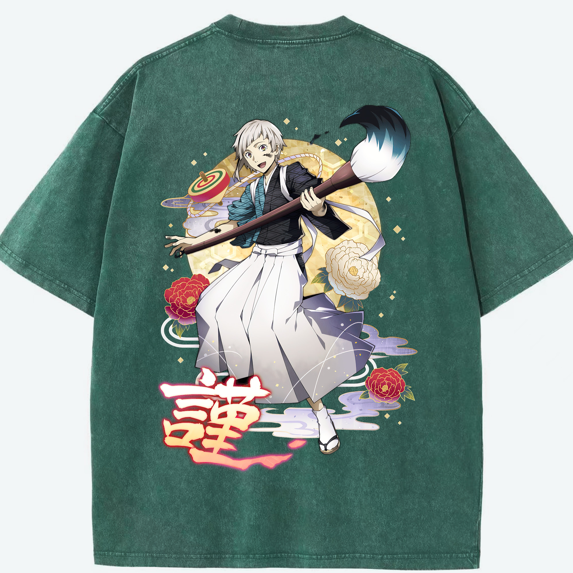 （画像用） 文豪ストレイドッグス Bungo Stray Dogs 綿100% ヴィンテージ風 半袖Tシャツ（背面プリント）